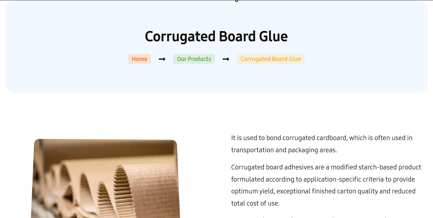Corrugated Board Glue | Mohammed Rashid Mohammed